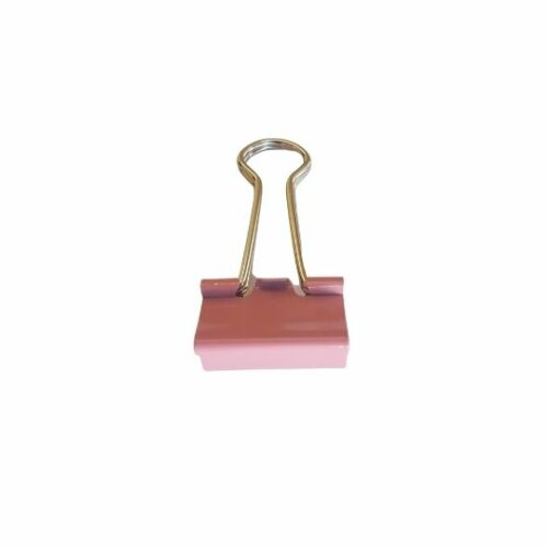 Pinza metalica oficina 32 mm color rosa con palas abatibles