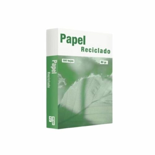 Papel reciclado, folios en paquete de 500 hojas