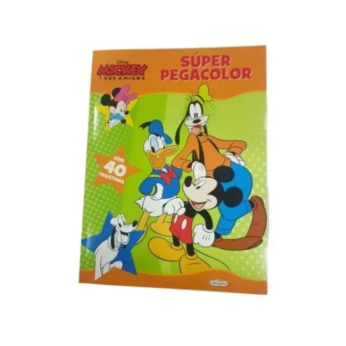 libro colorear disney pegatinar pintar mickey