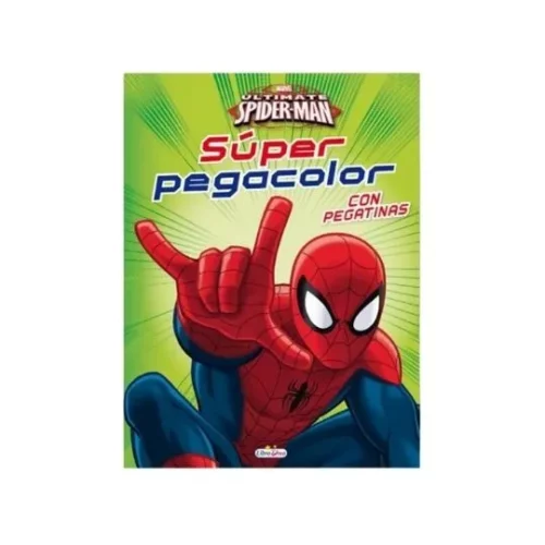 colorear pintar libro spiderman pegatinas libro